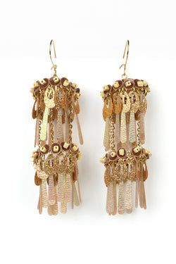 Rose Gold Iridescent Dangle Earrings