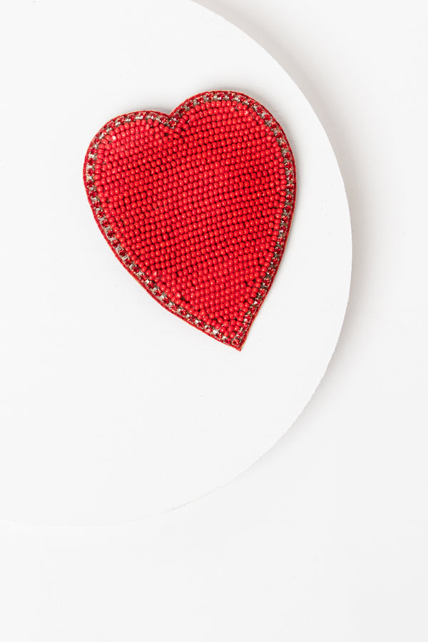 Beaded Heart Brooch - Final Sale