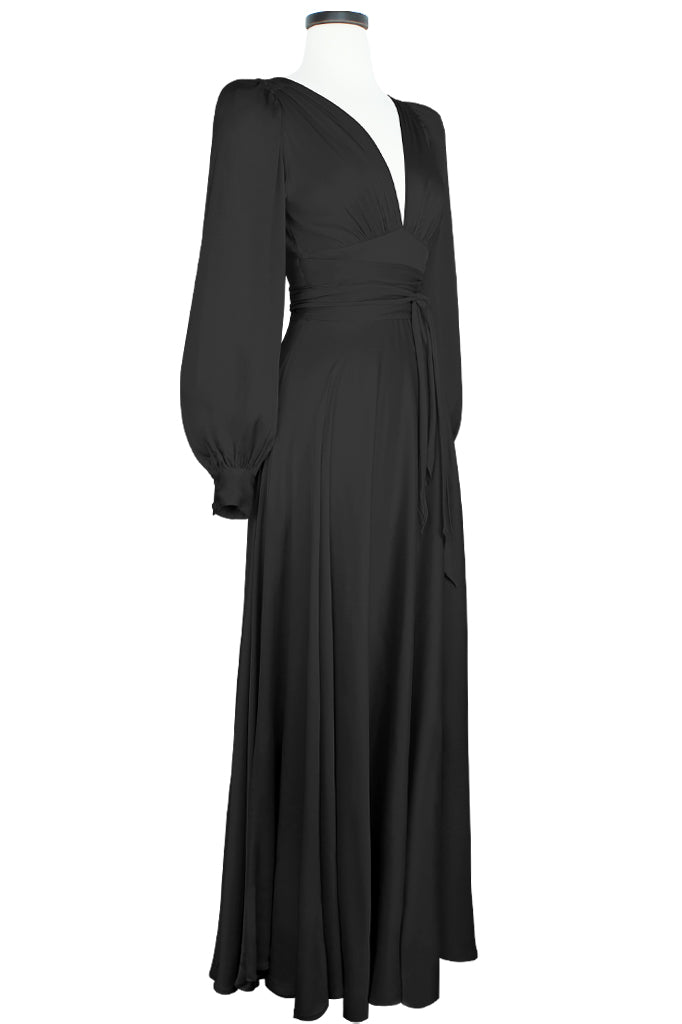 Gene Dress - Black Satin - Sale Item