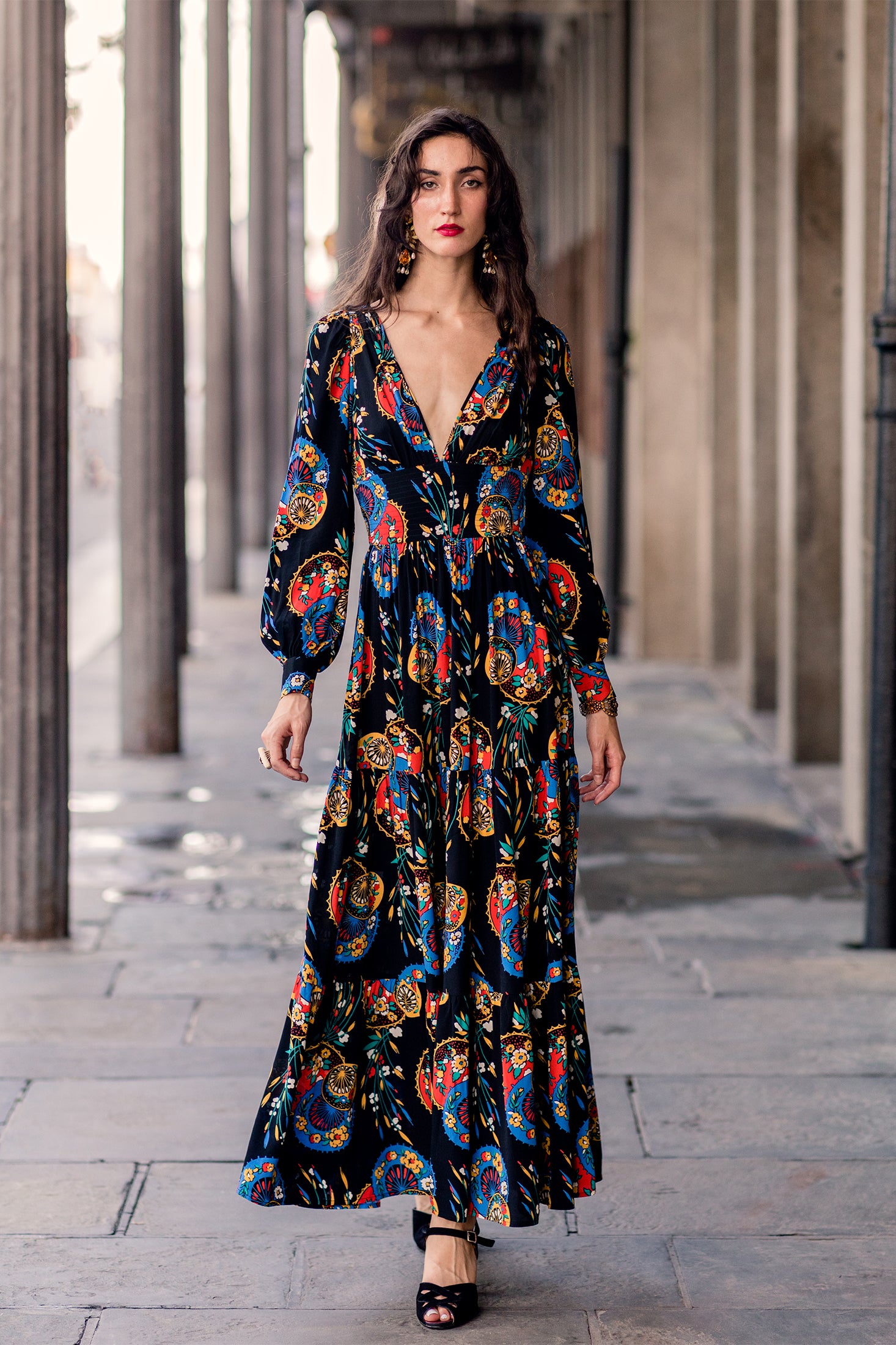 Bianca Bow Long Dress - Parasols - Final Sale (In Store) Bianca Bow Long Dress - Parasols - Final Sale (In Store)