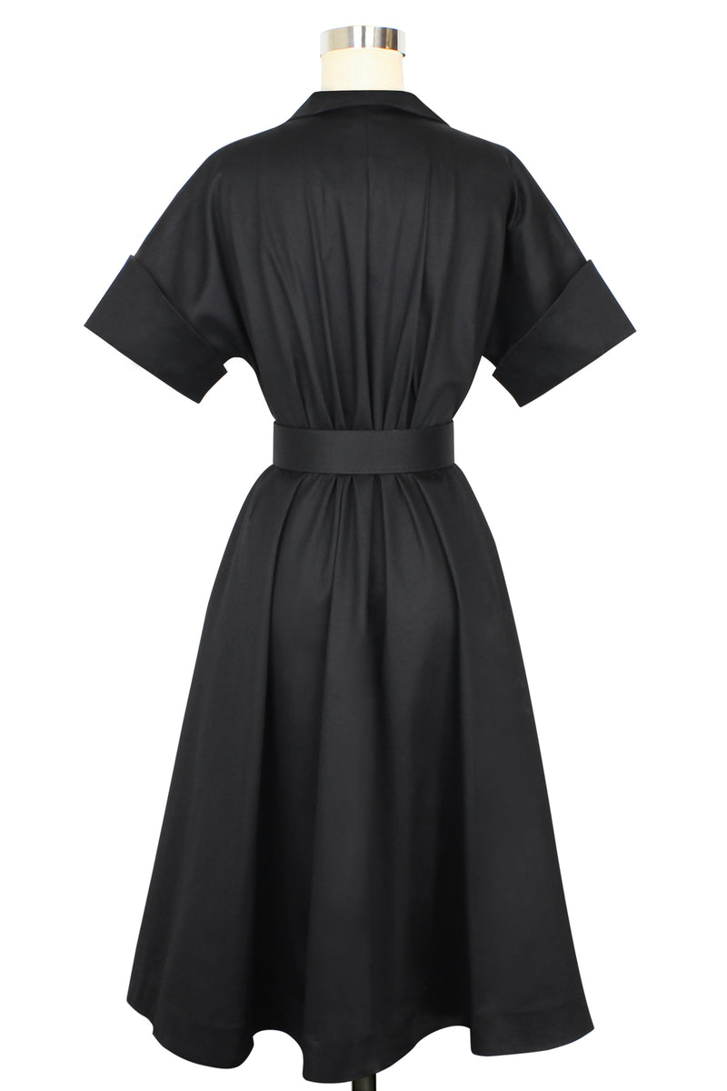 Trapeze Coat Dress- Black - Sale
