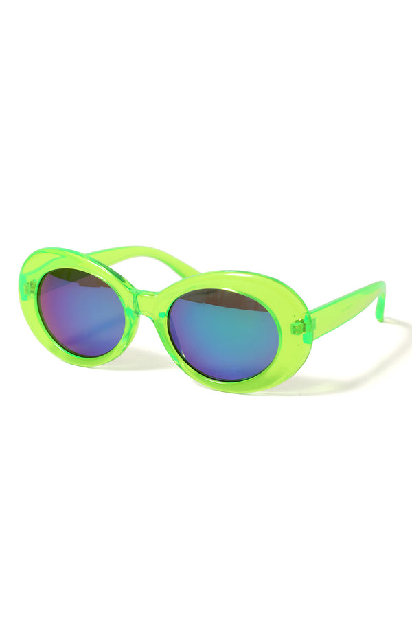 90s Crystal Neon Sunglasses - Green