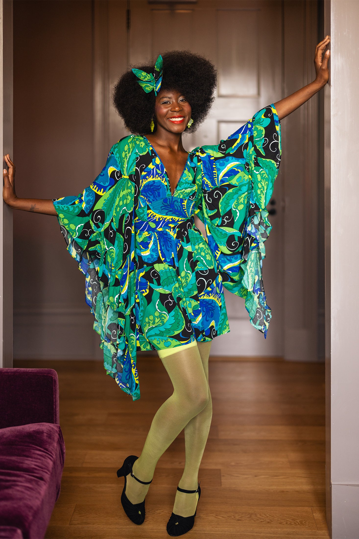 Butterfly Mini Dress - Psychedelic Butterflies - Final Sale 2 Butterfly Mini Dress - Psychedelic Butterflies - Final Sale 2