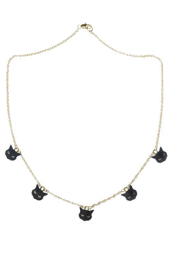 Rosita Bonita Little Black Cat Charm Necklace