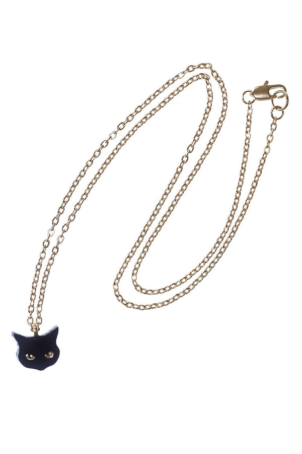 Rosita Bonita Little Black Cat Pendant Necklace