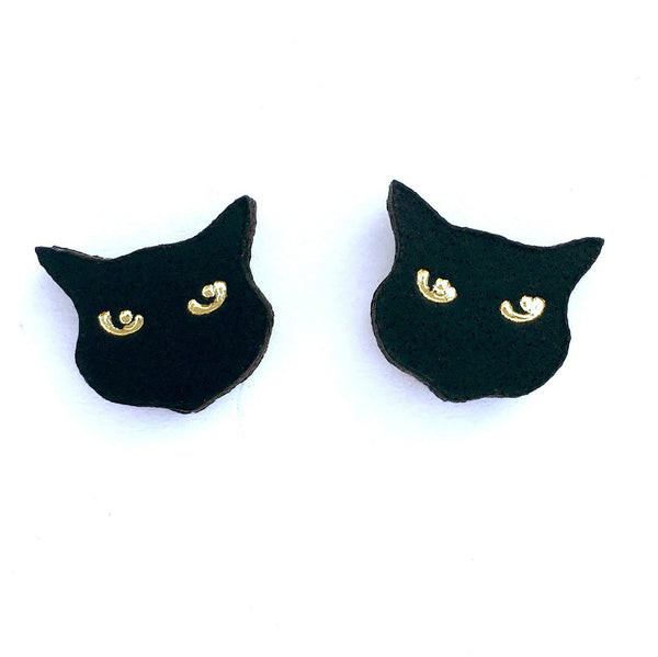 Rosita Bonita Little Black Cat Studs