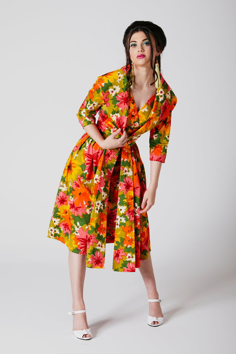 Kelly Coat Dress - DayGlow Floral - Final Sale