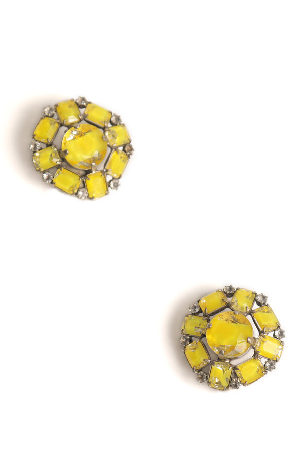 De Luxe Citron Round Earrings