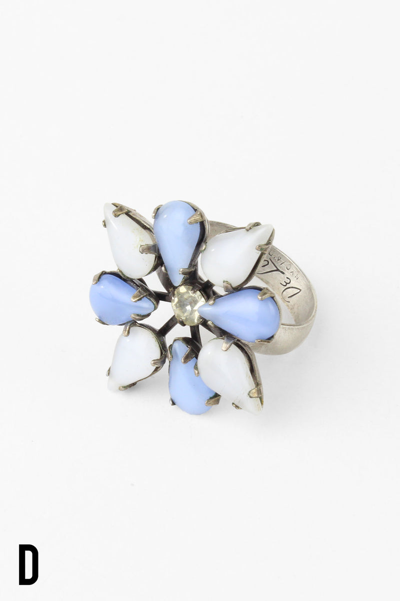 De Luxe Vintage Stone Flower Ring