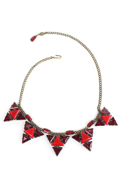 De Luxe Triangles Cluster Necklace