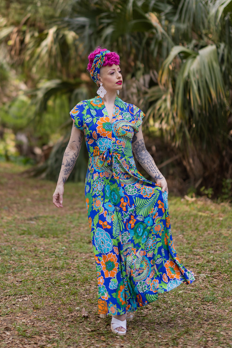 Plus Floral Print Flounce Sleeve Ruffle Hem Tie Front Dress | SHEIN USA |  Flowered chiffon gown styles, Chiffon gown styles, Materials gown style