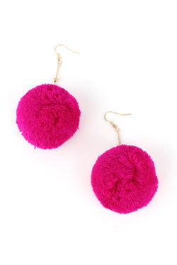 Pompom Drop Earrings