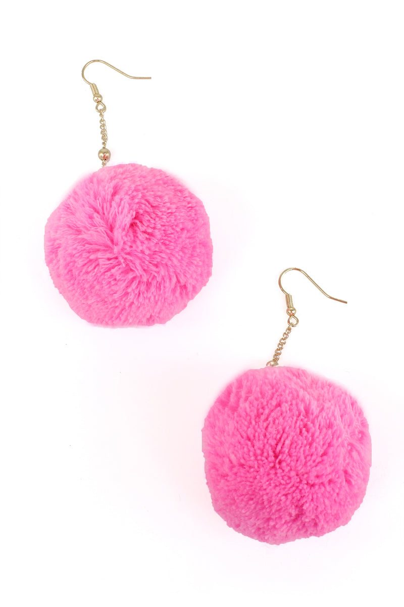 Pompom Drop Earrings