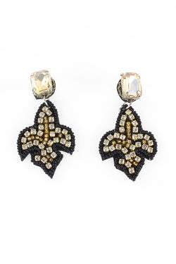 Crystal Fleur de Lis Drop Earrings