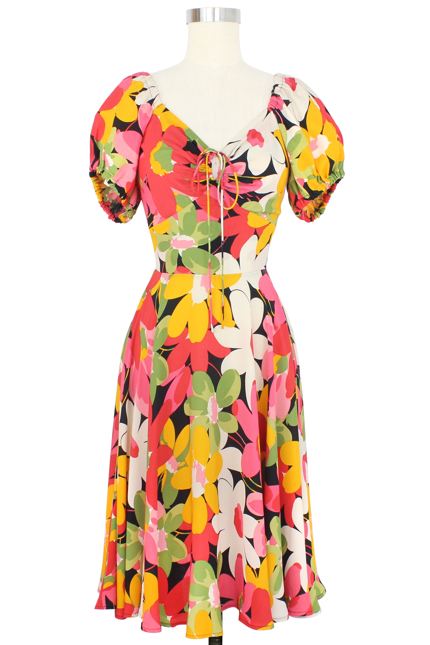 Puff Sleeve L'Amour Dress - Flower Power - Final Sale