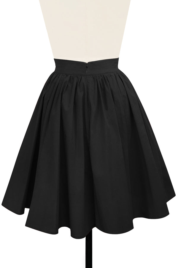 Gathered Mini Skirt - Stretch Cotton Satin - Final Sale