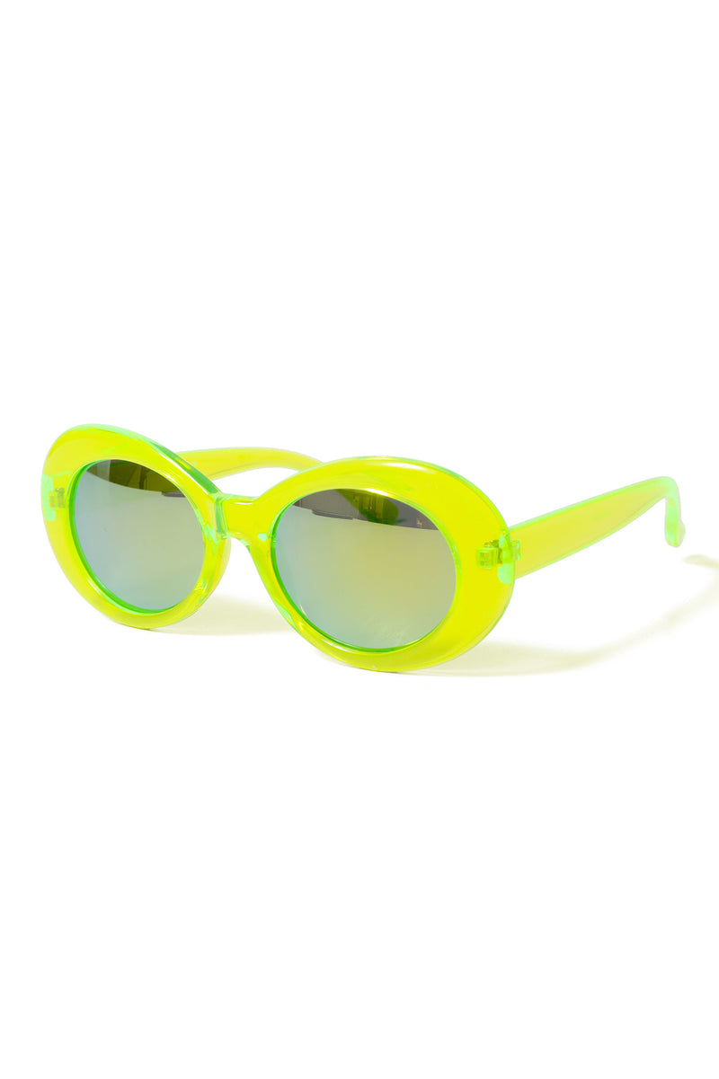 90s Crystal Neon Sunglasses - Light Green