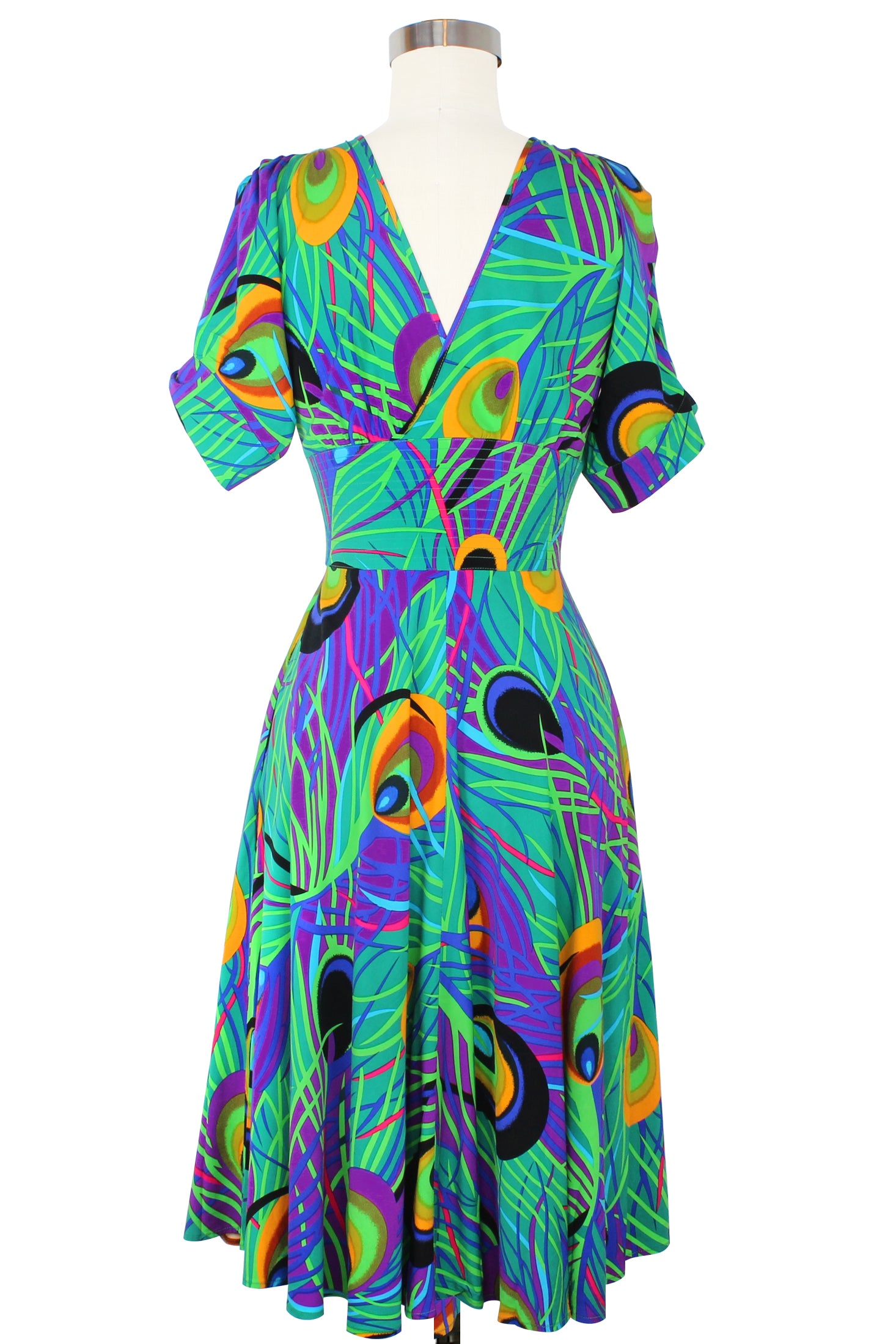 Stacia Circle Dress - Mardi Gras Feather - Final Sale 0 Stacia Circle Dress - Mardi Gras Feather - Final Sale 0