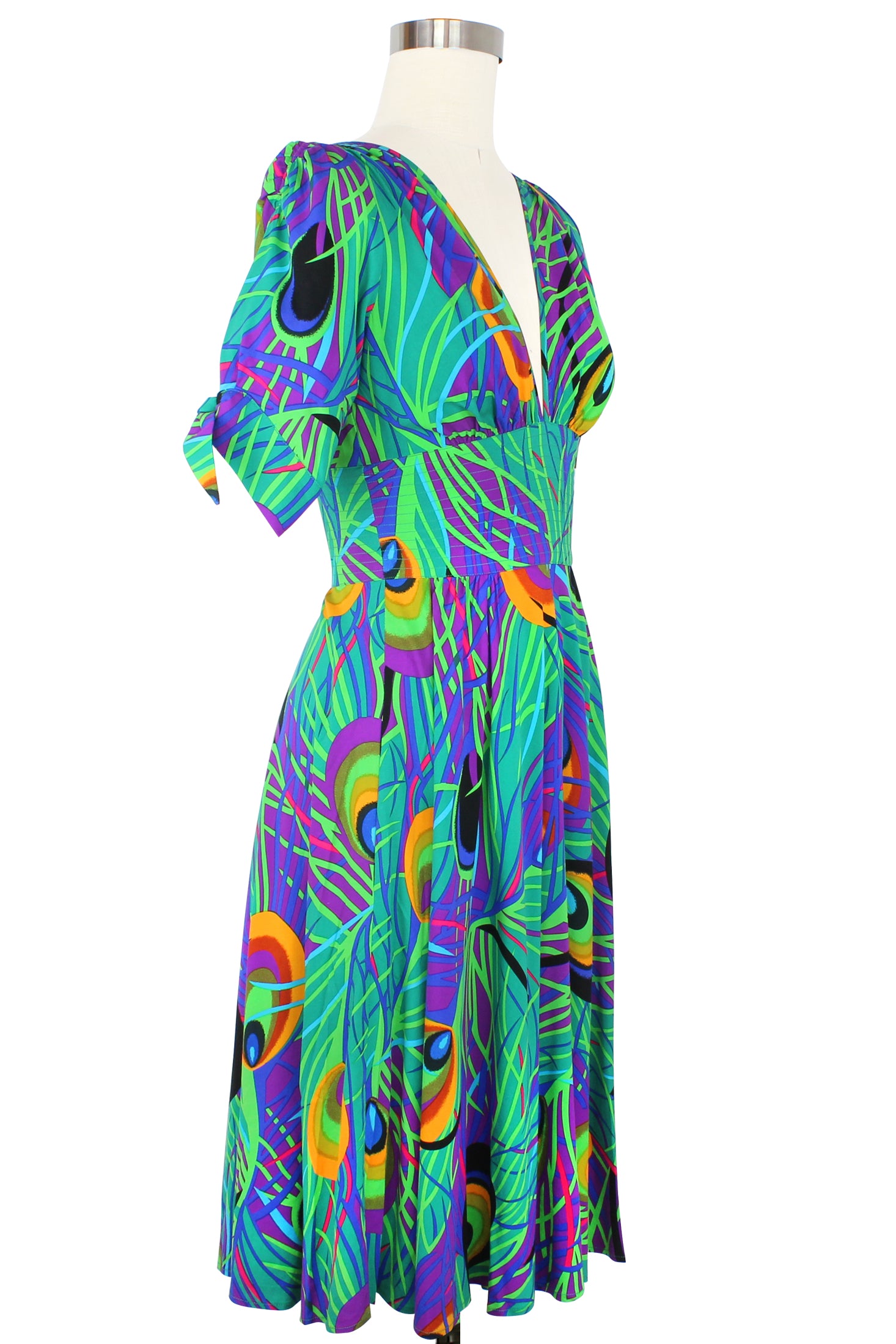 Stacia Circle Dress - Mardi Gras Feather - Final Sale 0 Stacia Circle Dress - Mardi Gras Feather - Final Sale 0