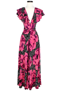 Ingenue Long Dress - Polka Dot Rose - Final Sale