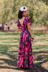 Ingenue Long Dress - Polka Dot Rose - Final Sale