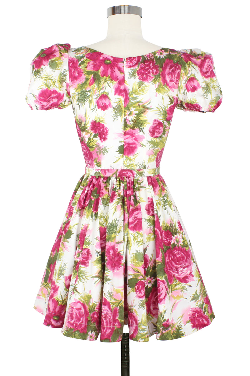 Puff Sleeve Lizzie Dress - Pleasant Street Floral - Final Sale
