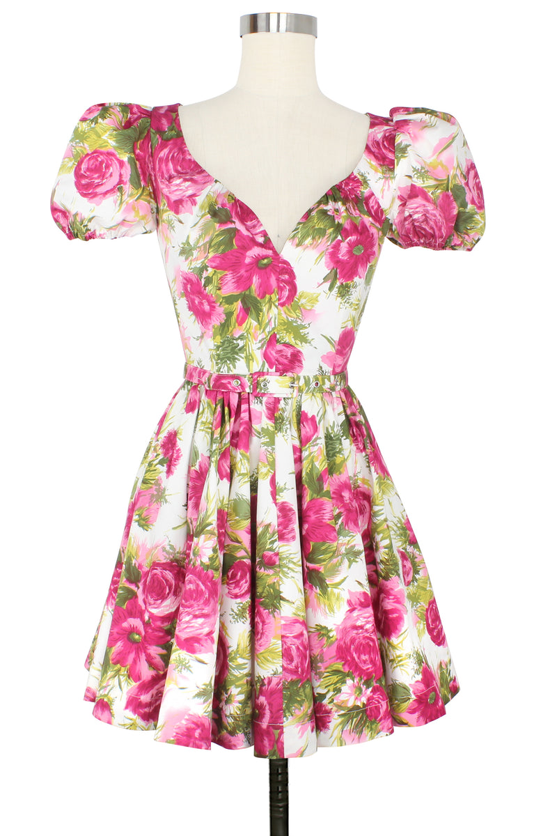 Puff Sleeve Lizzie Dress - Pleasant Street Floral - Sale