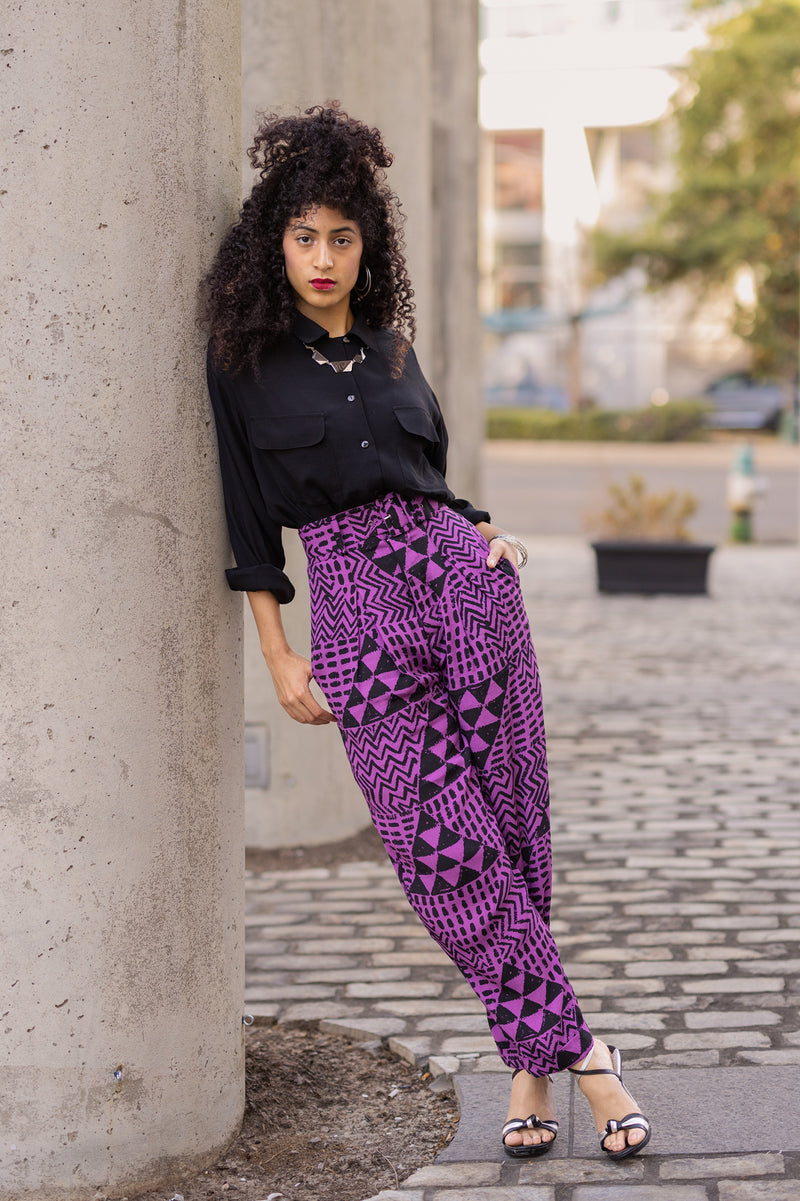 African print pants - SHAYO high waist tribal pants | NAHERI