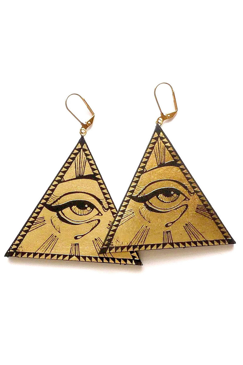 Rosita Bonita All Seeing Eye Pyramid Earrings