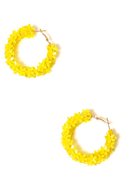 Flower Cluster Hoop Earrings