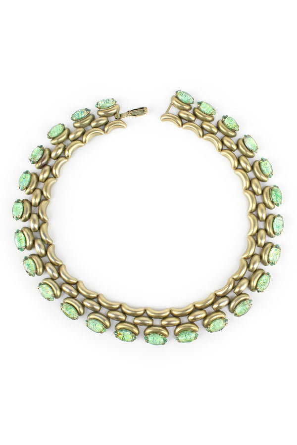 De Luxe Oval and Half Moon Link Necklace