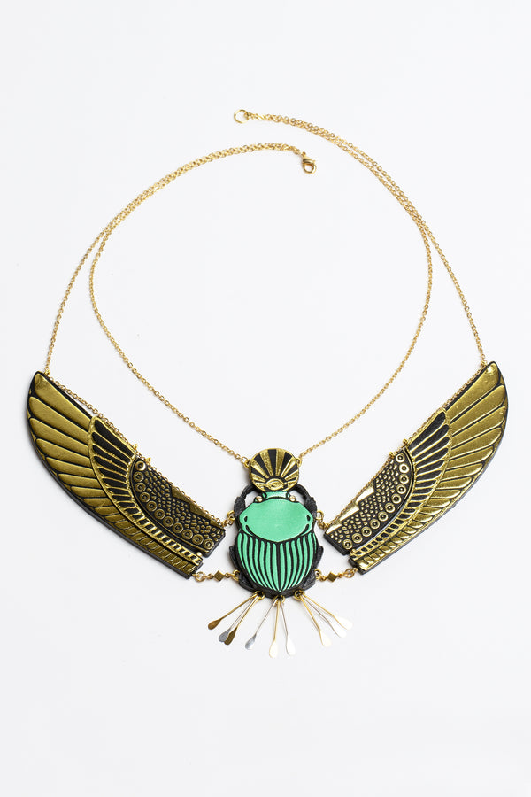 Rosita Bonita Winged Scarab Necklace